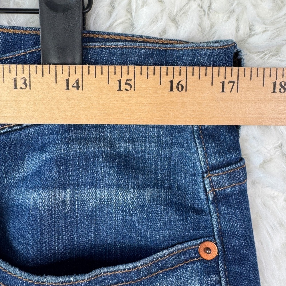 Madewell Cali Demi Boot Jeans Medium Wash High Rise Raw Hem Size 31 Stretch boho - Picture 4 of 10